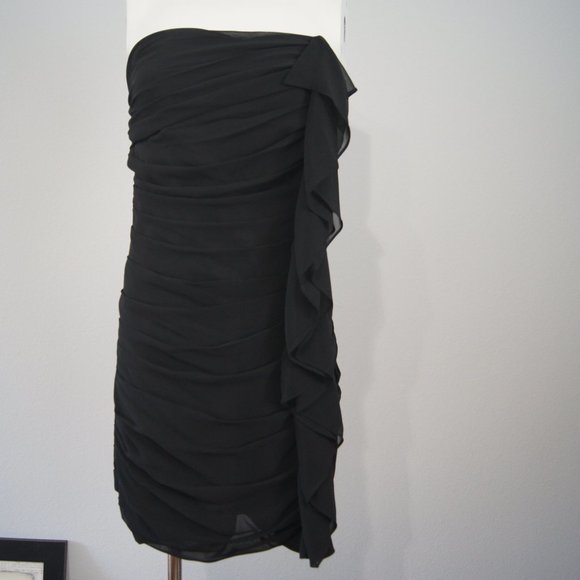 Torn By Ronny Kobo Strapless Dress Bustier Size Small Side Ruffles - Picture 3 of 10